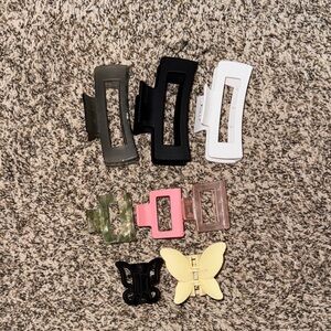 American Eagle Outfitters Hair Clip Set in Black, White, Pink, and Yellow